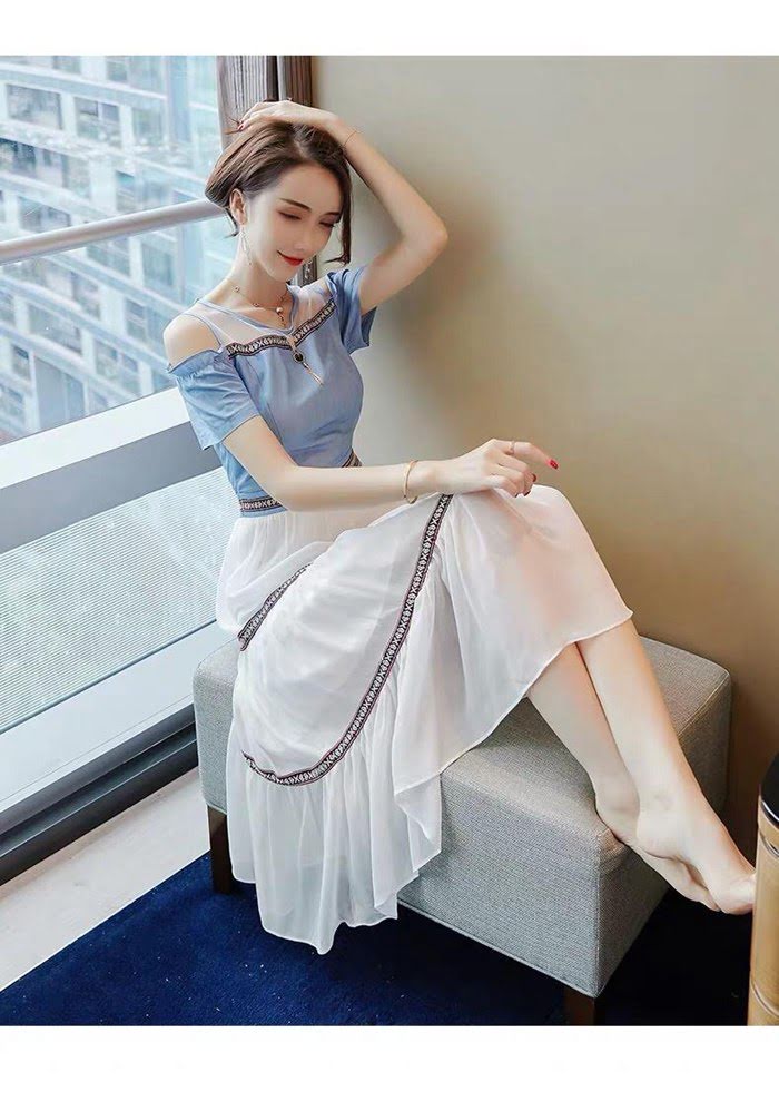Chanel女裝 香奈兒連衣裙 法國專櫃同步 2019新款 法國小眾夏季中長款 修身氣質連衣裙  xly1427